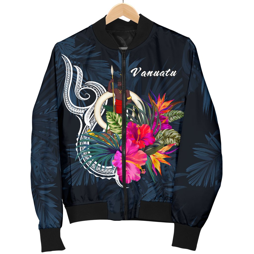 Vanuatu Polynesian Men's Bomber Jacket - Tropical Flower - Polynesian Pride