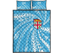 Fiji Quilt Bed Set - Fiji Flag Polynesian Swriling Style - Polynesian Pride