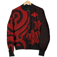Papua New Guinea Men's Bomber Jacket - Red Tentacle Turtle - Polynesian Pride