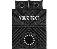 Cook Island Personalised Quilt Bed Set - Seal With Polynesian Tattoo Style ( Black) - Polynesian Pride