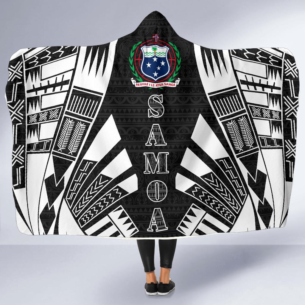 Samoa Hooded Blanket - Polynesian Tattoo Black - Polynesian Pride