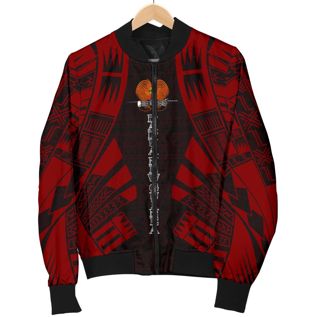 Papua New Guinea Men Bomber Jackets - Polynesian Tattoo Red - Polynesian Pride
