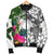Marshall Islands Men's Bomber Jacket White - Turtle Plumeria Banana Leaf - Polynesian Pride