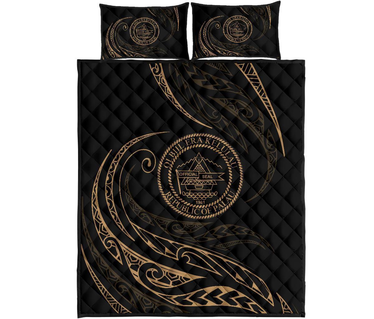 Palau Quilt Bed Set - Gold - Frida Style Gold - Polynesian Pride