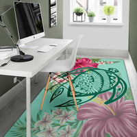 Hawaii Turtle Hibiscus Plumeria Rug - Hug Style - Polynesian Pride