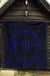 Hawaiian Kakau Honu Arc Blue Polynesian Premium Quilt - Polynesian Pride