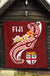 Fiji Premium Quilt - Fiji Seal Polynesian Patterns Plumeria (Red) - Polynesian Pride