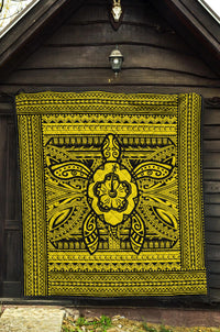 Hawaii Polyensian Turtle Premium Quilt Yellow - Polynesian Pride