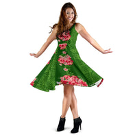 Hawaii Tropical Flowers Polynesian - Hawaiian Midi Dress - Curtis Style - Polynesian Pride