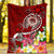 FSM Premium Blanket - Turtle Plumeria (RED) White - Polynesian Pride