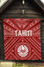 Tahiti Premium Quilt - Tahiti Seal In Polynesian Tattoo Style (Red) - Polynesian Pride