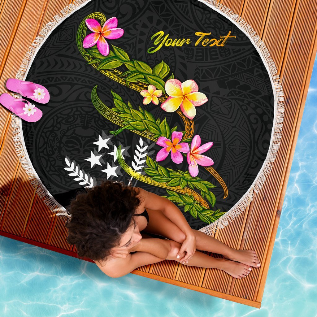 Kosrae Custom Personalised Beach Blanket - Plumeria Tribal - Polynesian Pride