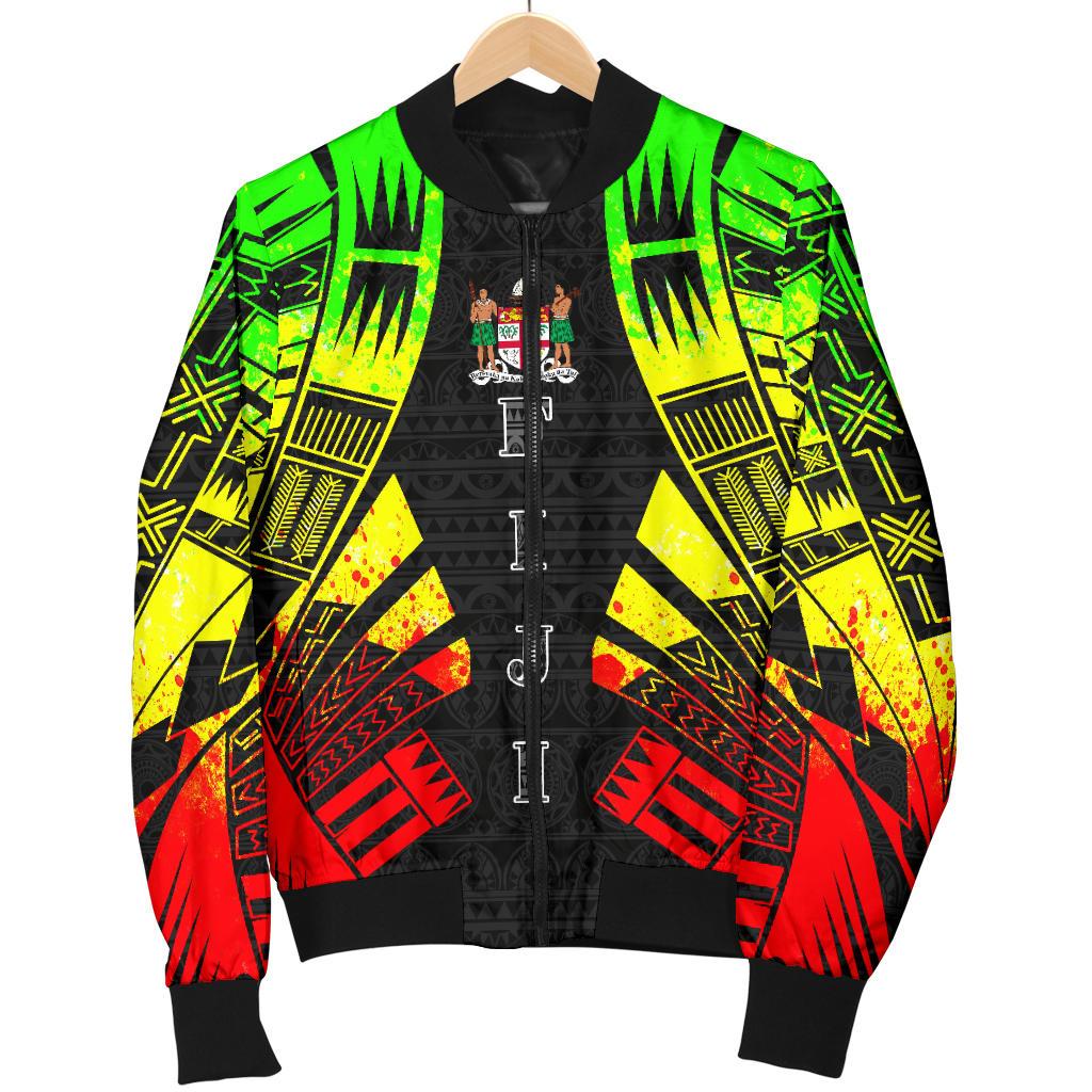 Fiji Men Bomber Jackets - Polynesian Tattoo Reggae - Polynesian Pride