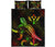 Kosrae Polynesian Quilt Bed Set - Turtle With Blooming Hibiscus Reggae - Polynesian Pride