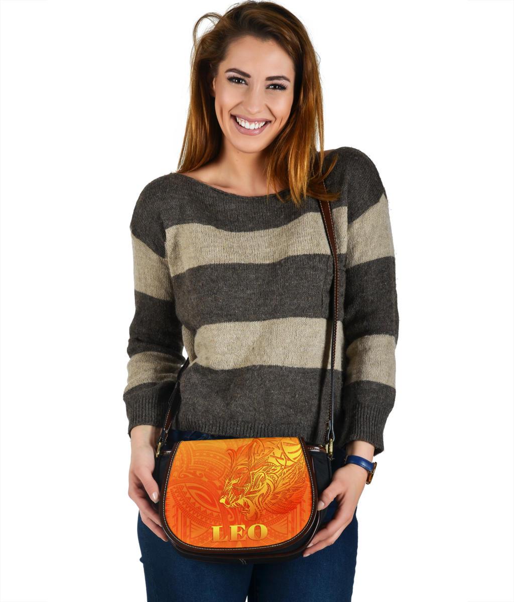 Sun In Leo Zodiac Saddle Bag Polynesian Tattoo Simple - Orange - Polynesian Pride