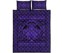 Hawaii Polynesian Pele Kanaka Quilt Bed Set Purple - Polynesian Pride