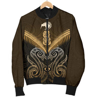 Maori Manaia New Zealand Men Bomber Jacket Gold - Polynesian Pride