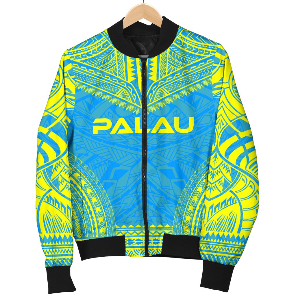 Palau Flag Polynesian Chief Women'S Bomber Jacket - Polynesian Pride