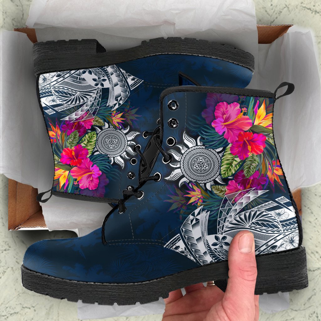 Polynesian Leather Boots - Summer Vibes Blue - Polynesian Pride