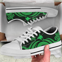 Papua New Guinea Low Top Canvas Shoes - Green Tentacle Turtle - Polynesian Pride