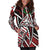 Pohnpei Women's Hoodie Dress - Tribal Flower Special Pattern Red Color - Polynesian Pride