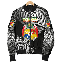 Mate Ma'a Tonga Rugby Women's Bomber Jacket Polynesian Unique Vibes - Black - Polynesian Pride