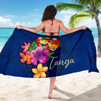 Tonga Polynesian Sarong - Floral With Seal Blue - Polynesian Pride