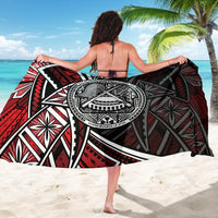 American Samoa Sarong - Tribal Flower Special Pattern Red Color - Polynesian Pride