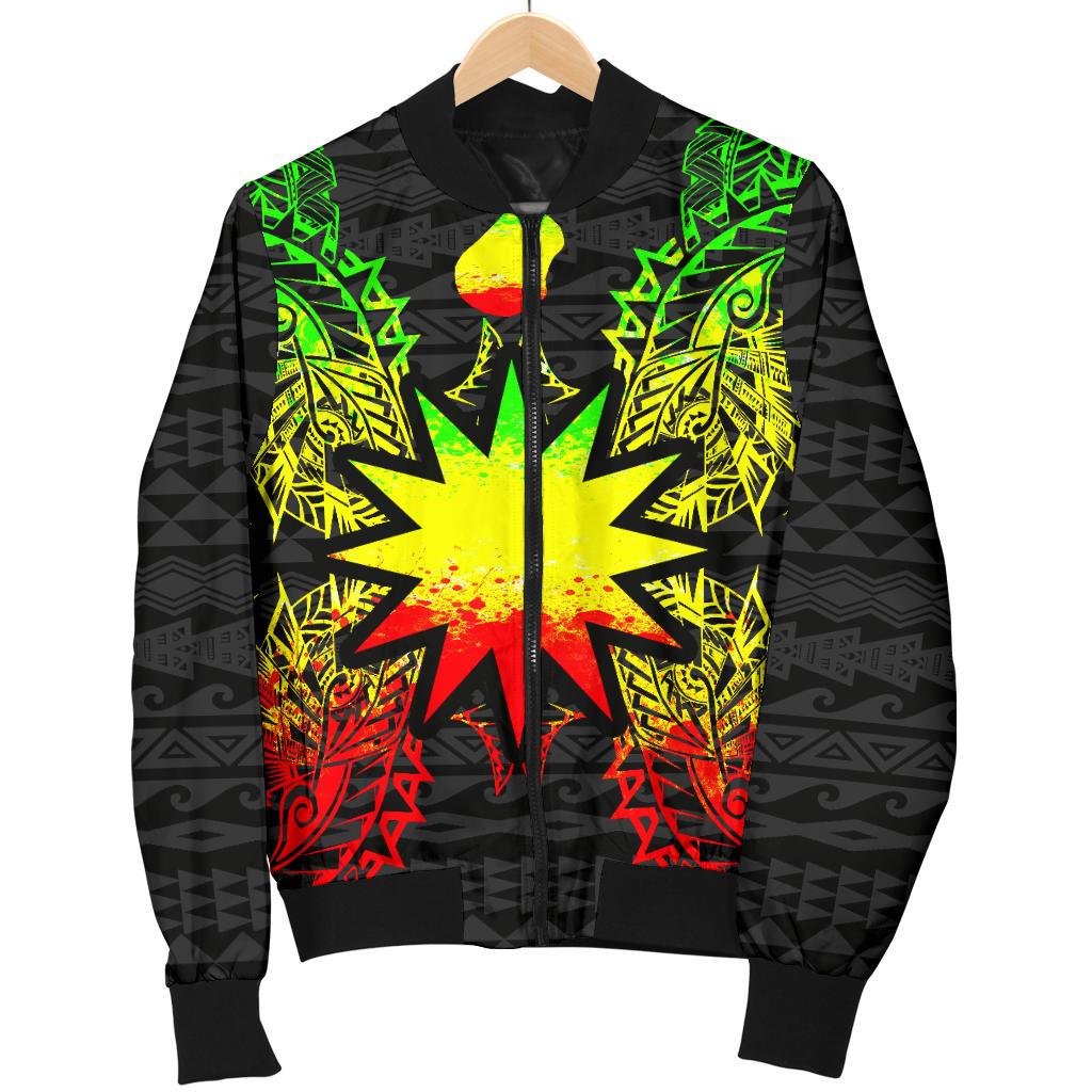 Nauru Polynesian Men's Bomber Jacket Map Reggae - Polynesian Pride