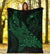 Shark Polynesian Blanket - Polynesian Tattoo Green White - Polynesian Pride