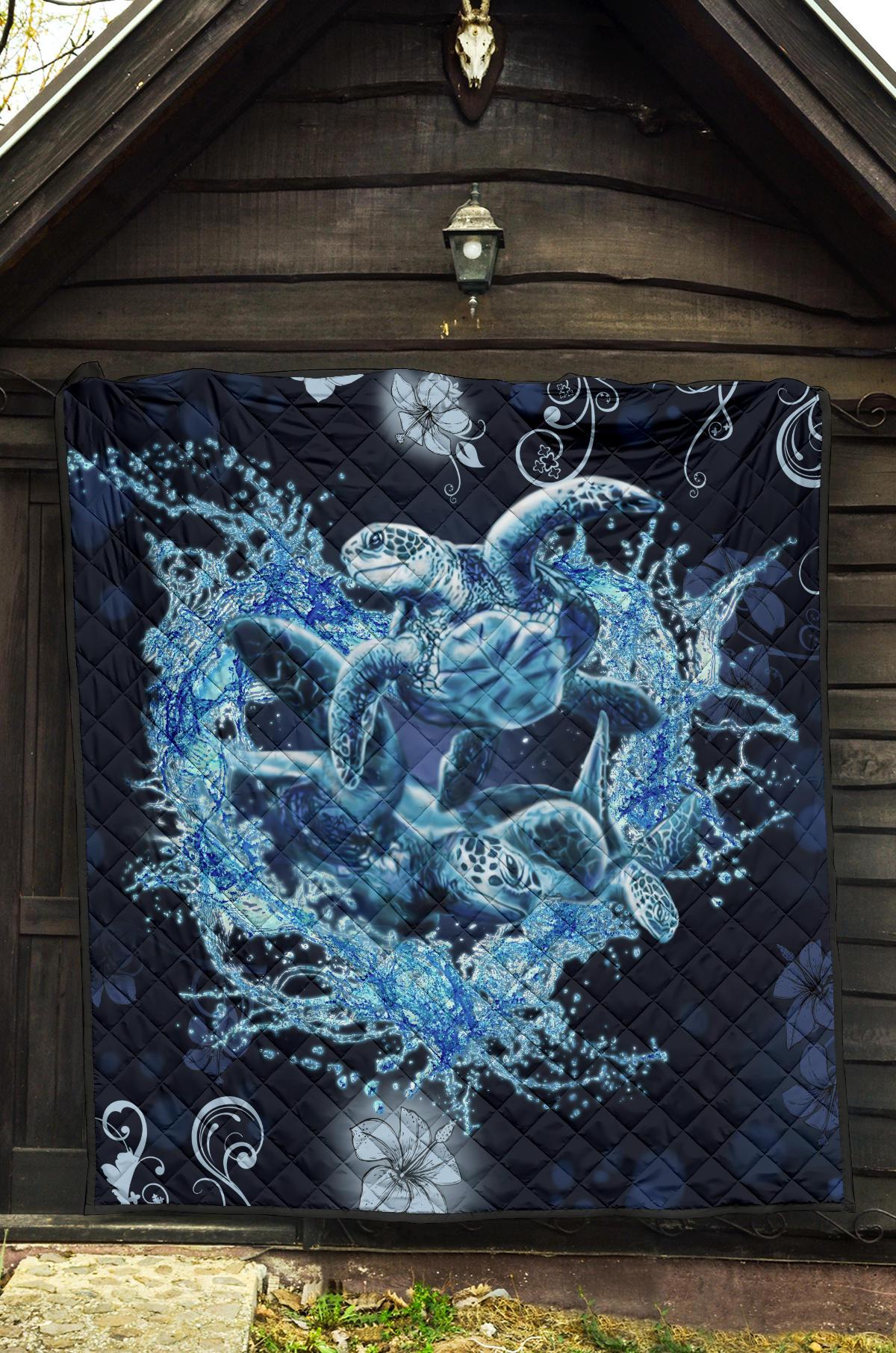 Hawaii Turtle Sea Ohana Premium Quilt - Polynesian Pride