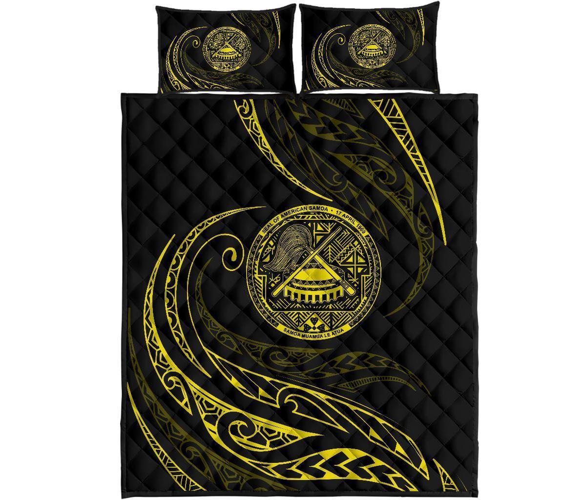 American Samoa Quilt Bed Set - Yellow - Frida Style Yellow - Polynesian Pride