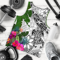 Kosrae Custom Personalised Men's Tank Top White - Turtle Plumeria Banana Leaf White - Polynesian Pride