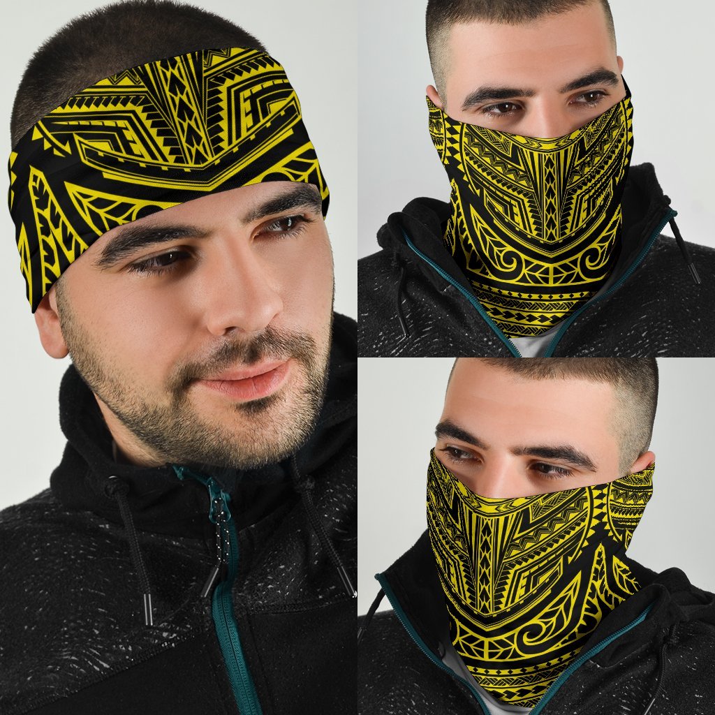 Hawaiian Kanaka Map Bandana 3 - Pack Attack Warrior Yellow - Polynesian Pride