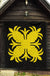 Hawaiian Premium Quilt Royal Pattern - Black And Yellow - A2 Style - Polynesian Pride