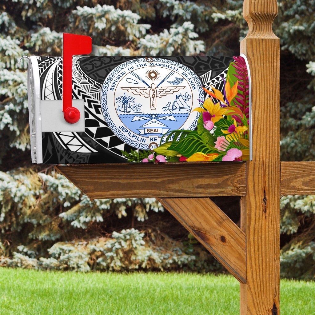 Marshall Islands Mailbox Cover - Tropical Flowers Style - Polynesian Pride