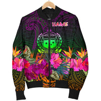 Samoa Personalised Men's Bomber Jacket - Summer Hibiscus - Polynesian Pride