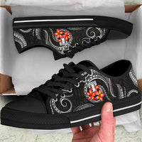 Tonga Polynesian Low Top Shoes - White Plumeria - Polynesian Pride