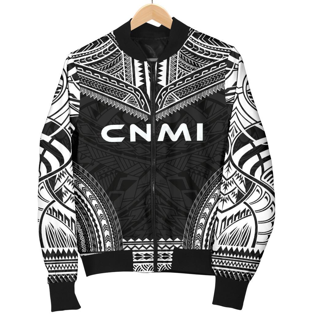 Northern Mariana Islands Polynesian Chief Men's Bomber Jacket - Black Version - Polynesian Pride