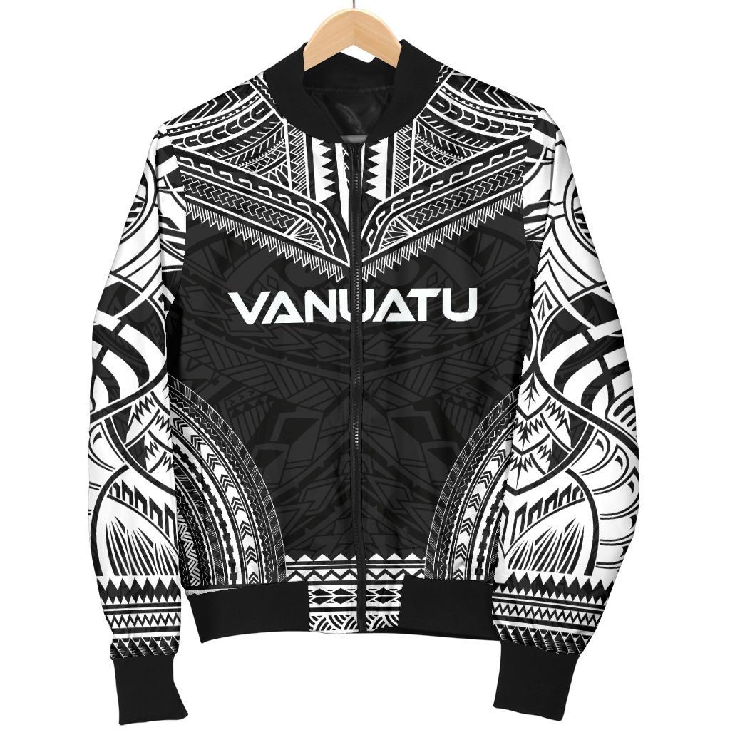 Vanuatu Polynesian Chief Men's Bomber Jacket - Black Version - Polynesian Pride