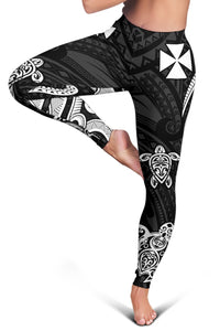 Wallis and Futuna Women's Leggings - White Tentacle Turtle - Polynesian Pride