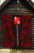 Wallis And Futuna Premium Quilt - Wallis And Futuna Coat Of Arms Polynesian Red Tattoo (Dark Red) - Polynesian Pride