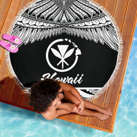 Hawaii Polynesian Beach Blanket - Hawaii Pride White Version - Polynesian Pride