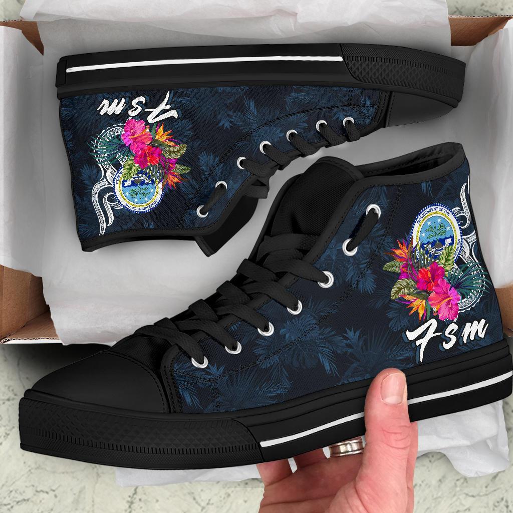 Federated States of Micronesia High Top Shoes - Tropical Flower - Polynesian Pride