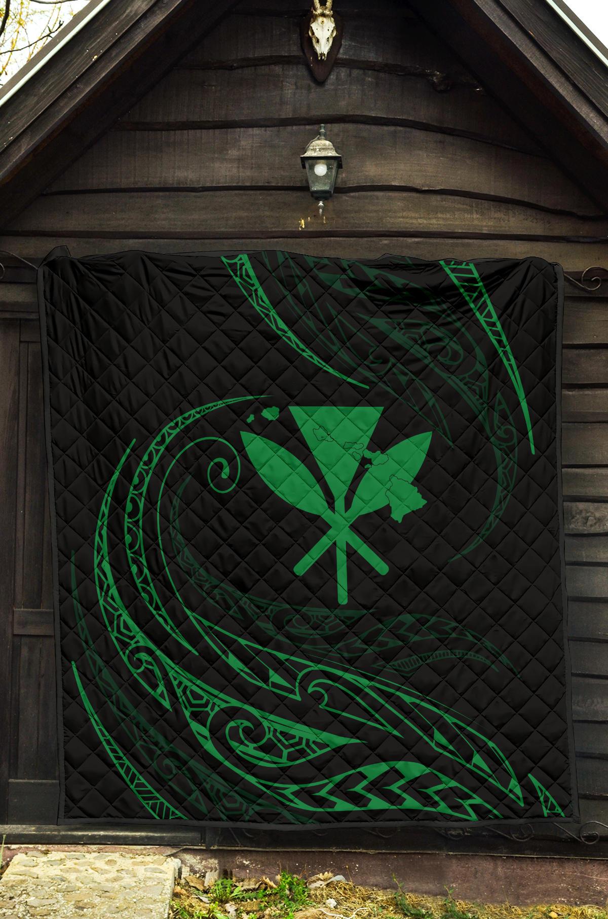 Kanaka Premium Quilt - Green - Frida Style - Polynesian Pride