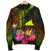 Tokelau Polynesian Personalised Men's Bomber Jacket - Hibiscus and Banana Leaves - Polynesian Pride