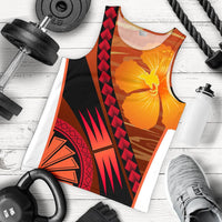 Papua New Guinea Polynesian Men Tank Top - Sport Style Orange - Polynesian Pride