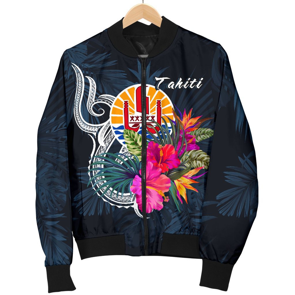 Tahiti Polynesian Men's Bomber Jacket - Tropical Flower - Polynesian Pride