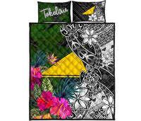 Tokelau Quilt Bed Set - Turtle Plumeria Banana Leaf - Polynesian Pride