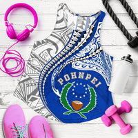 Pohnpei Women's Racerback Tank Kanaloa Tatau White - Polynesian Pride